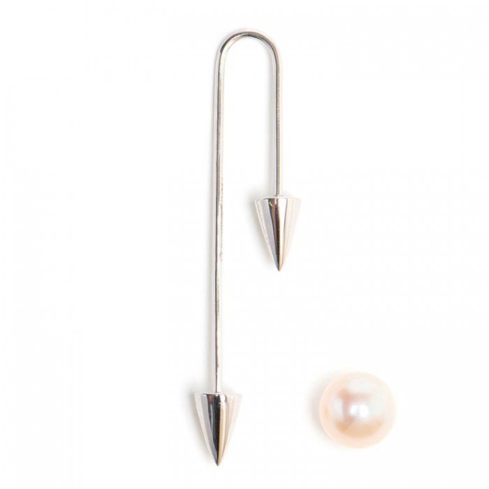 ASHERALI KNOPFER Interchangeable Gold Spike and Pearl Bar Earring