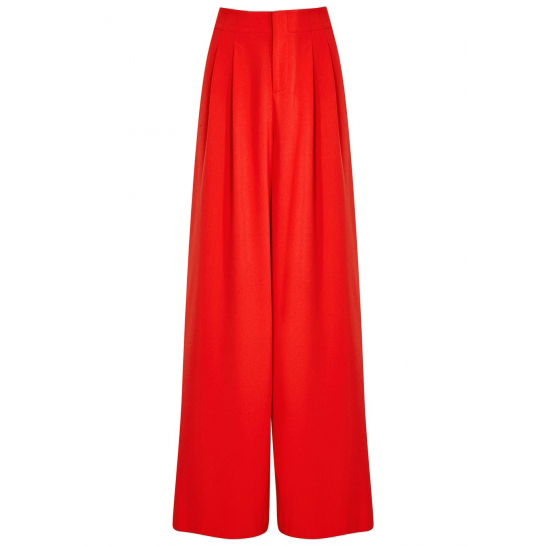 ALICE + OLIVIA Eloise red wide-leg crepe trousers
