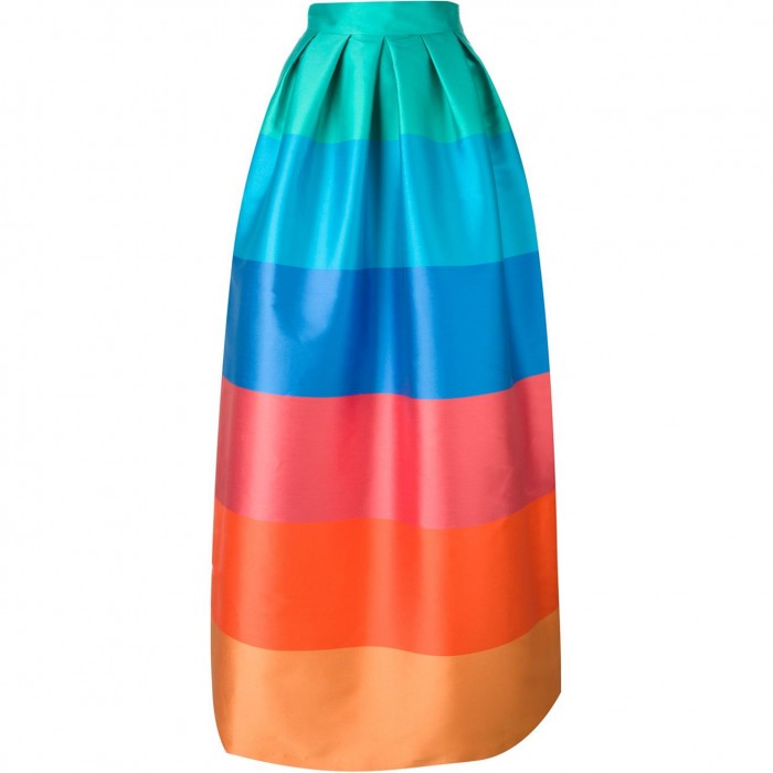 DAIZY SHELY  striped pleated maxi skirt