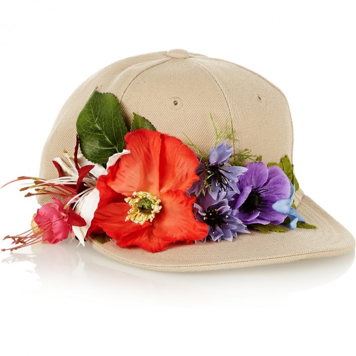 PIERS ATKINSON Flower-embellished canvas cap