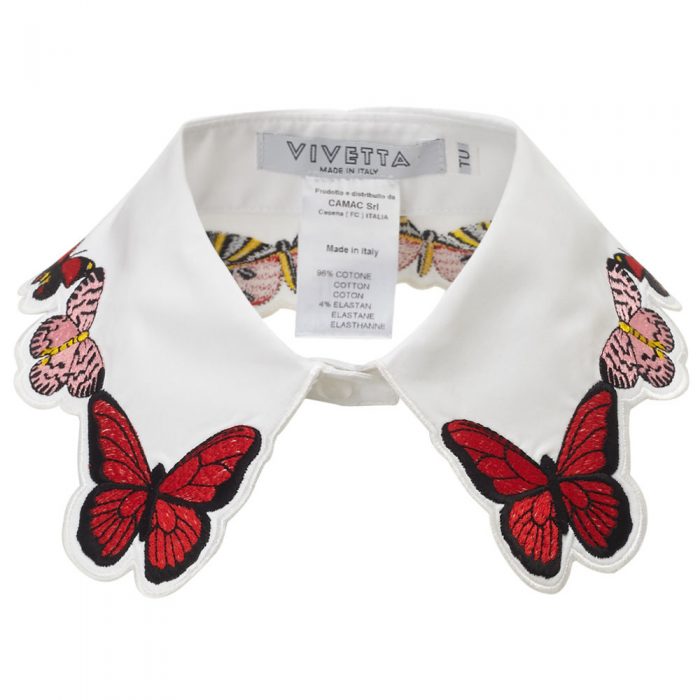 VIVETTA White Embroidered Fauna Collar