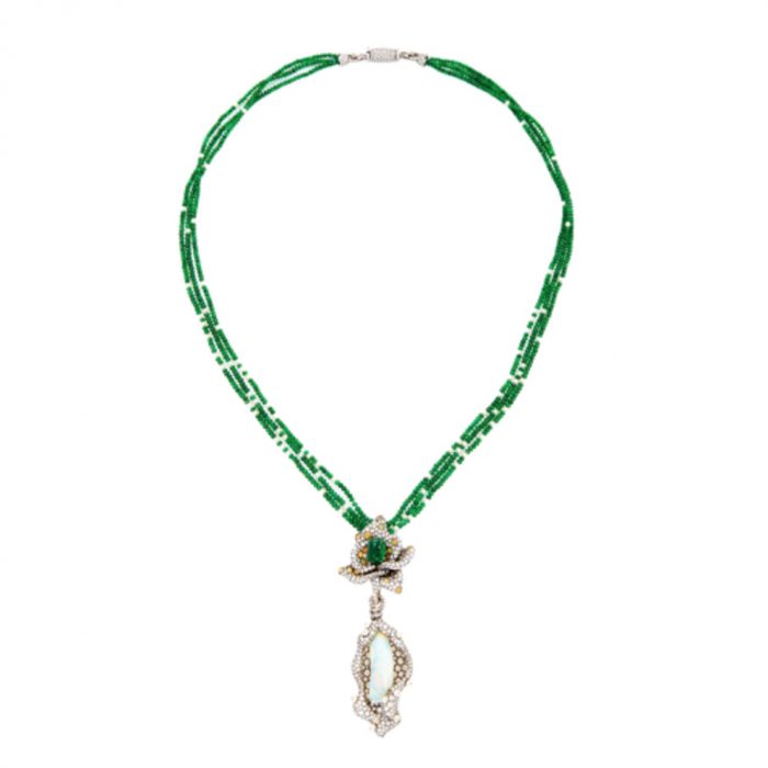 ARUNASHI 18K Gold Emerald Necklace