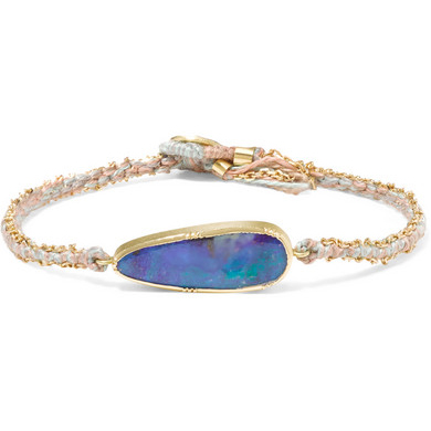 BROOKE GREGSON 18K gold, opal and silk bracelet