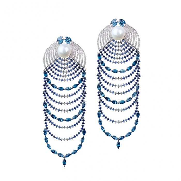 Leyla Abdollahi Ombre Sapphire Diamond Drop Earrings