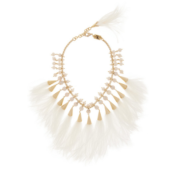 ROSANTICA feather and pearl necklace