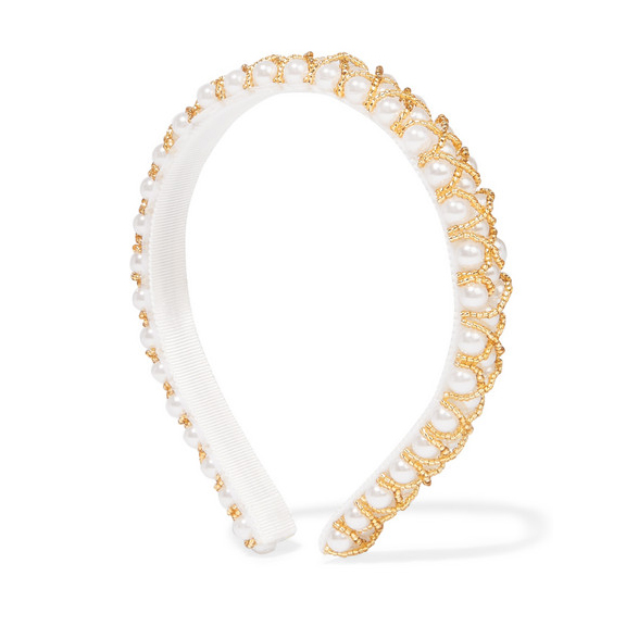 YUNOTME Lyra beaded faux pearl headband