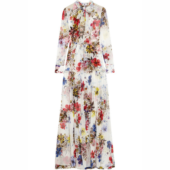 ERDEM Denise floral-print silk-chiffon gown