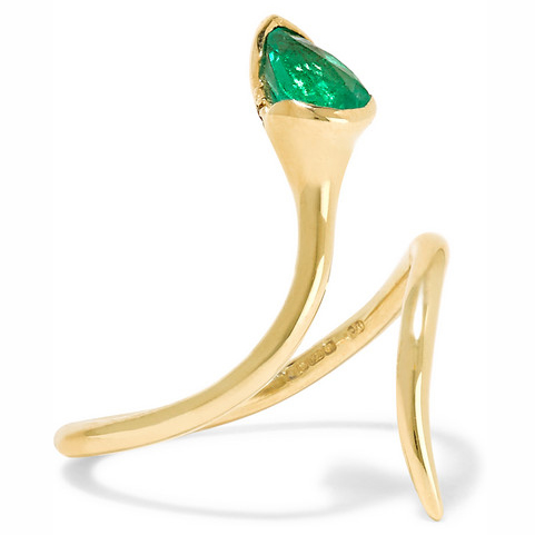 FERNANDO JORGE Sprout Open 18-karat gold, emerald and diamond ring