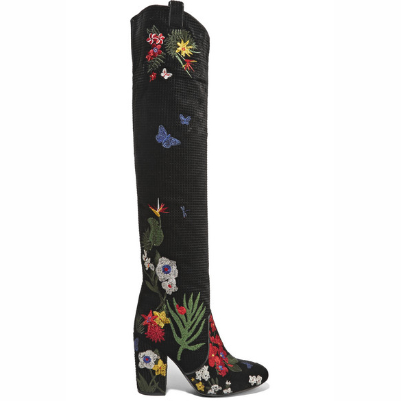LAURENCE DACADE Silas embroidered velvet boots