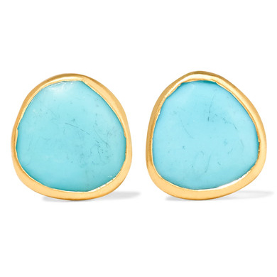 Pippa Small 18-Karat Gold Turquoise Earrings