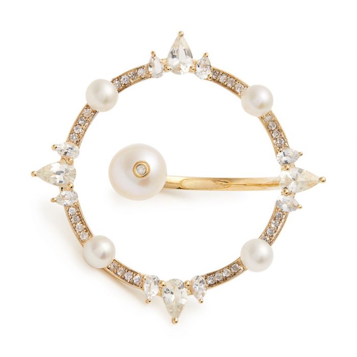 Anissa Kermiche Diamond, Pearl & Yellow-Gold Ring