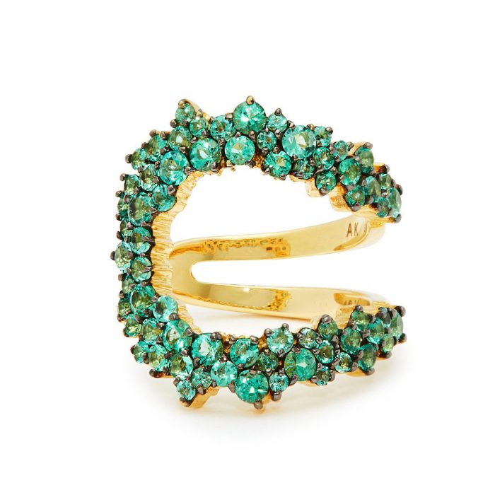 ANA KHOURI Mirian 18kt gold and emerald ring
