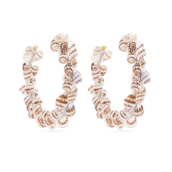Rebecca De Ravenel Olympia Shell And Gold-Plated HoopS